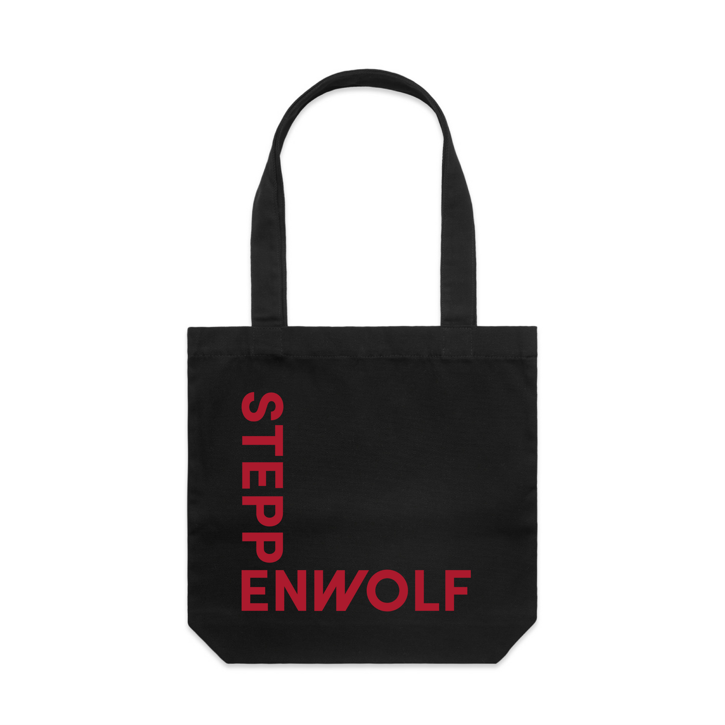 Red + Black Corner Logo Tote